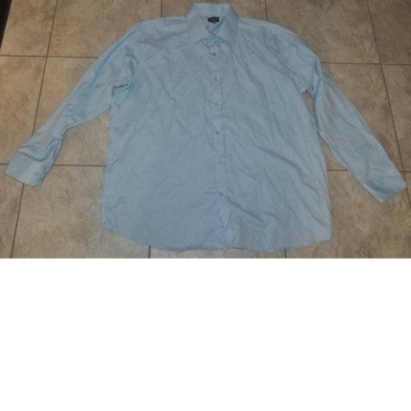 Mens Sport Shirt Sahara Club Blue Striped 3XL Convertible Long Sleeve Button Up - Picture 1 of 2